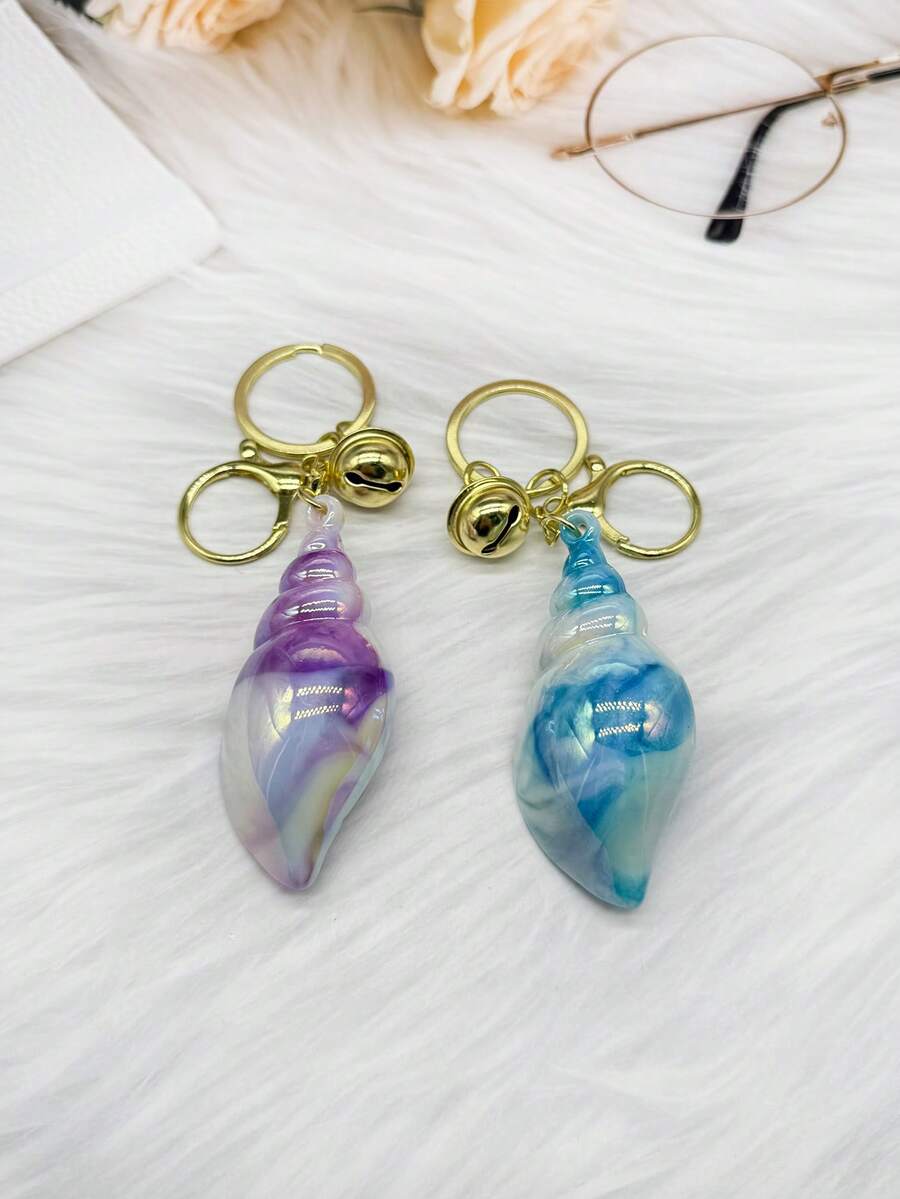 1pc Cartoon Cute Acrylic Seashell Keychain - Seashell Keychain - View 1