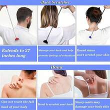1/2PCS Stainless Steel Extendable Back Scratcher, 5-Section Adjustable Telescopic Itch Scratcher For Elderly Independent Use, Portable Itching Relief Tool For Home Travel Gym Use - View 5