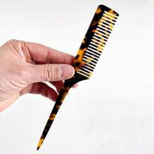 2 pièces Ensemble de peignes en acétate, peigne à dents larges pour démêler et peigne à séparer, outil de coiffage, peigne de poche portable, accessoire de mode, accessoire pour cheveux de femme, outil pour cheveux, voyage, décontracté - Multicolore - Voir 7