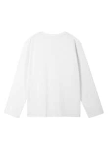 Y2K 美式復古新款女款圓領 Orion Beer 印花休閒百搭可愛女孩寬鬆長袖 T-shirt 上衣 白色 - 白色 - 查看 7