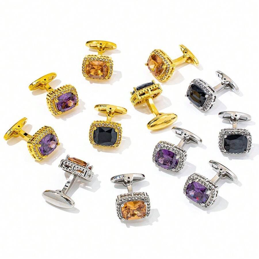Fashionable Square Cufflinks, Elegant Business Men's Formal Accessories For Important Occasions, Father's Day Gift - 4 - View 1