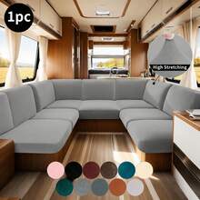 1Pc Milk Silk RV Sectional Sofa Slipcover, All Season Universal Anti-Scratch Anti-Slip Dustproof Couch Cover, Machine Washable Furniture Protector For Camper RV Living Room Bedroom Study - Multicolor - View 5