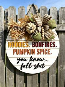 3D Autumn Front Door Decor, Fun Autumn Door Hanging Ornament, Fun Autumn Porch Wreath, 2D Letter, Autumn Home Decor, Outdoor Wooden Sign, Autumn Gift Outdoor Sign, Autumn Front Door Decor - Multicolor - View 2