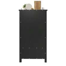 Kitchen Cabinet (80 X 40 X 140 Cm), Tall Sideboard, Multifunctional Sideboard, Storage Unit With Two Doors And Five Drawers, Black And White - 黑色 - 查看 8