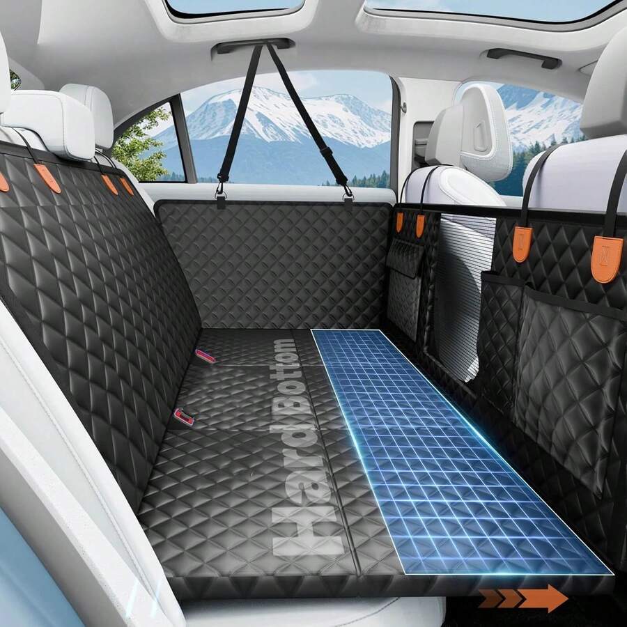 6pcs Pet Car Seat Support Boards, Dog Travel Anti-Dirt Car Back Seat Extension Mat - Black - View 1