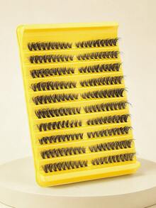 MAANGE 200 Clusters D Curl Multi-Layer DIY Eyelash Bundles, 40D Natural Cat Eye Long Eyelash Bundles, Single Curl Eyelashes, Thin Long Eyelashes, Cartoon Appearance Eyelashes, Suitable For Beginners To Use At Home, Extra Thick False Eyelashes, Grafted Clump Eyelashes, Essential Eyelashes For Dating And Travel, Gift For Women - D - View 2