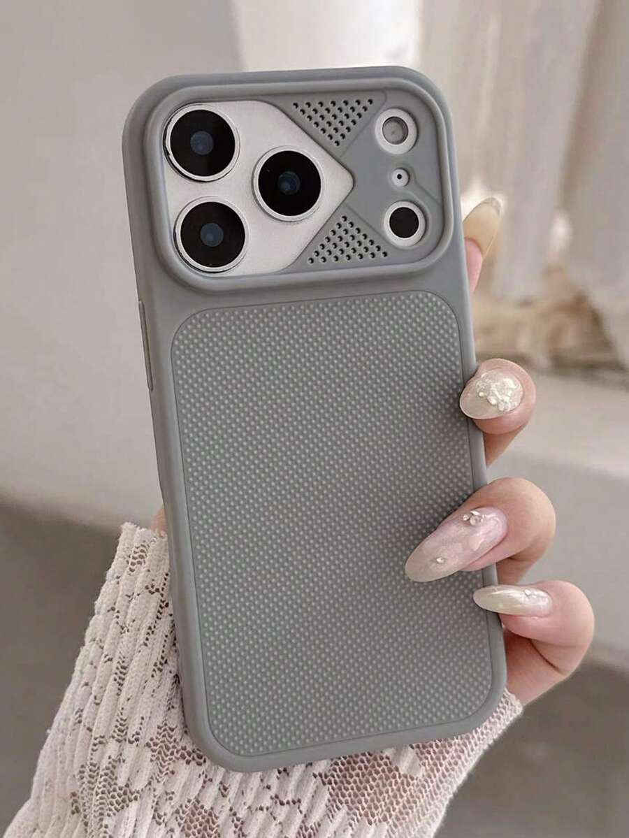 Luxury Matte Armored Soft Phone Case, Compatible With IPhone 17 Pro Max 17 Pro 17 16 Pro Max 16 Pro 16 15 Pro Max 15 Pro 14 Pro Max 14 Pro 15 14, Shockproof Back Cover - Grey - View 1