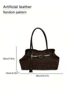 Artificial Leather Leopard Pattern Handbag, Fashionable Multi Functional Exquisite Retro Shoulder Bag, Suitable For Commuting And Shopping. - Multicolor - View 6