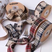 British Plaid Ribbon Supplies For DIY Bow, Flower Packaging, Shoe Clips, Hat Decor Accessories - Multicolor - View 2