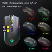 A869 HXSJ RGB Gaming Mouse, Wired Gaming Mouse With 4-Level Adjustable DPI Up To 3200dpi - View 4