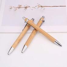 3pcs/5pcs/10pcs/20pcs Bamboo Wood Ballpoint Pens, Gift Click Pens - A - View 4