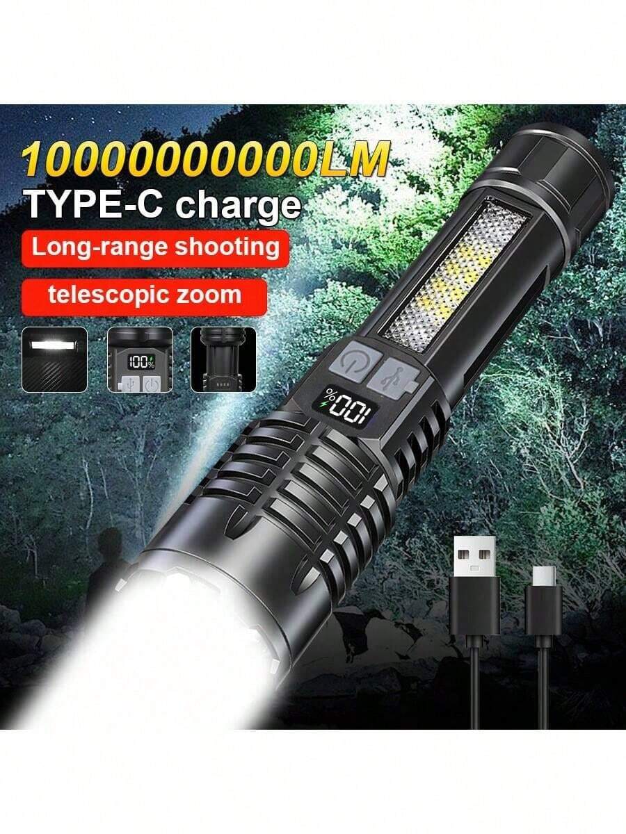 1 đèn pin/đèn pha sạc siêu sáng, thích hợp cho cắm trại ngoài trời, câu cá, săn bắn, leo núi, phiêu lưu và sử dụng trong trường hợp khẩn cấp. - Nhiều màu - Xem 1