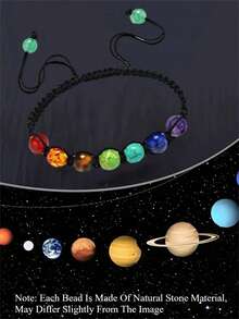 1pc Adjustable Solar System Planet Beaded Bracelet For Teenagers, Helps Teenager Learn About Planets And Expand Their Horizons, Can Wear To School - Multicolor - View 10