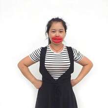2pcs/Flame Red Lips Carnival Party Performance Rubber Realistic Red Lips Funny Prank Props Clown Big Mouth. - A - View 12