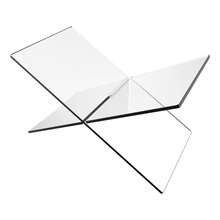 1pc X-Shaped Transparent Acrylic Bookshelf, Reading Book Display Stand, Music Album And Book Display Rack, White And Black Home Display Shelf, Suitable For Library, Cookbook, Music Album And Various Books Reading And Storage - Transparent - View 1