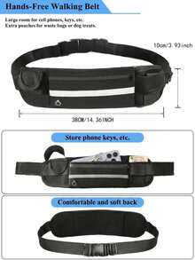 1pc Retractable Elastic Dog Leash, Hands-Free Design, Multi-Function Storage Waist Bag, Night Reflective Strip, Convenient Earphone Hole, High Elastic Shock-Absorbing Leash, Anti-Burst Control, Suitable For Morning/Evening Running, Walking, Hiking - Multicolor - View 4