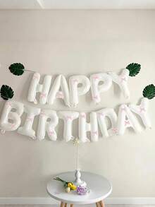 33 件粉色蝴蝶结生日气球套装，16 英寸白色/黑色/粉色/奶油色生日快乐横幅，粉色迷你蝴蝶结装饰，生日派对装饰，周年纪念，求婚，婚礼 - 彩色 - 查看 2