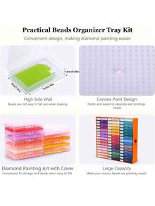 15/30/45 Grid DIY Diamond Painting Storage Box Set - Diamond Painting Tray With Lid And Stickers, Diamond Painting Accessories, Used For Diamond Storage And Organization, The Best Gift For Handmade Arts - A - View 5