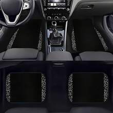 4pcs/2pcs Black Leopard Print Car Floor Mats, Made Of Non-Slip Polyester Fiber, Suitable For The Interiors Of Sedans, SUVs, Trucks And Other Vehicles, Car Accessories. - Floor Mats - View 6