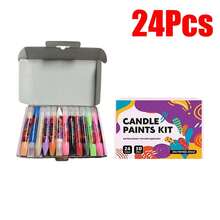 24 Colors/1 Color - 3D Outline Pen, Candle Paint Pen - Hand-Drawn DIY 3D Window Painting, Glue Painting, Graffiti Candle Oil Paint Pen - Suitable For Candles, Glass, Fabric - 10ml - View 10