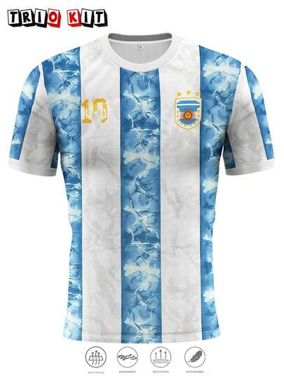 Kaos Pria & Remaja Argentina, Desain Amerika Selatan, Atasan Nyaman, Cocok untuk Pertandingan, Pakaian Sehari-hari, Hadiah