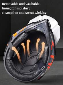 Unisex All-Season Off-Road Rally Helmet, Full-Face Safety Protective Helmet, Suitable For Motorcycle, Electric Bicycle, Mountain Bike Downhill Riding - Bright Black - View 8