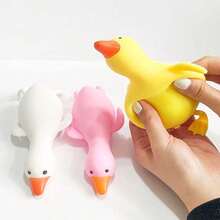 1PC Ultra Soft Matte Pastel Long Neck Goose TPR Maltose Slow Flow Squishy Gadget, Loose Unpacked Soft Squeeze Stress Relief Desk Toy, Simulation Waterfowl Office Relax Accessory, Pocket Calming Tool, Party Favor, Aesthetic Unbox Shooting Prop - Multicolor - View 3