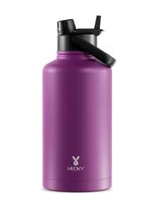 Meoky 64oz Insulated Water Bottle With 2-In-1 Straw And Spout Lid, Large Capacity, Leak-Proof, Keeps Drinks Cold For 24 Hours, Double-Wall Stainless Steel Sports Water Bottle, Suitable For Fitness, Sports, Travel And School Use - Plum Purple - View 1