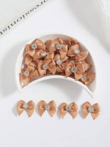 50pcs 2.5cm Mini Satin Ribbon Bows With Rhinestones, Multicolor Small Decorative Bows For DIY Hair Accessories, Doll Dressing, Gift Wrapping - View 36