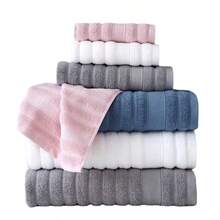 Luxury 100% Pure Cotton Wholesale Bath Towels, Soft And Highly Absorbent, Customized Knitted Baby Bath Towels For Home Use - Pink - View 8