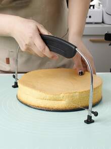 1PC Stainless Steel Cake Layer Slicer, Baking Tool Flat Tooth Divider, Mousse Cake Horizontal Cutting Knife, 8"/10" Compatible, Easily Cut Even Cake Slices, Non-Stick Design, Baking Ruler, Layer Slicing Knife - Multicolor - View 2