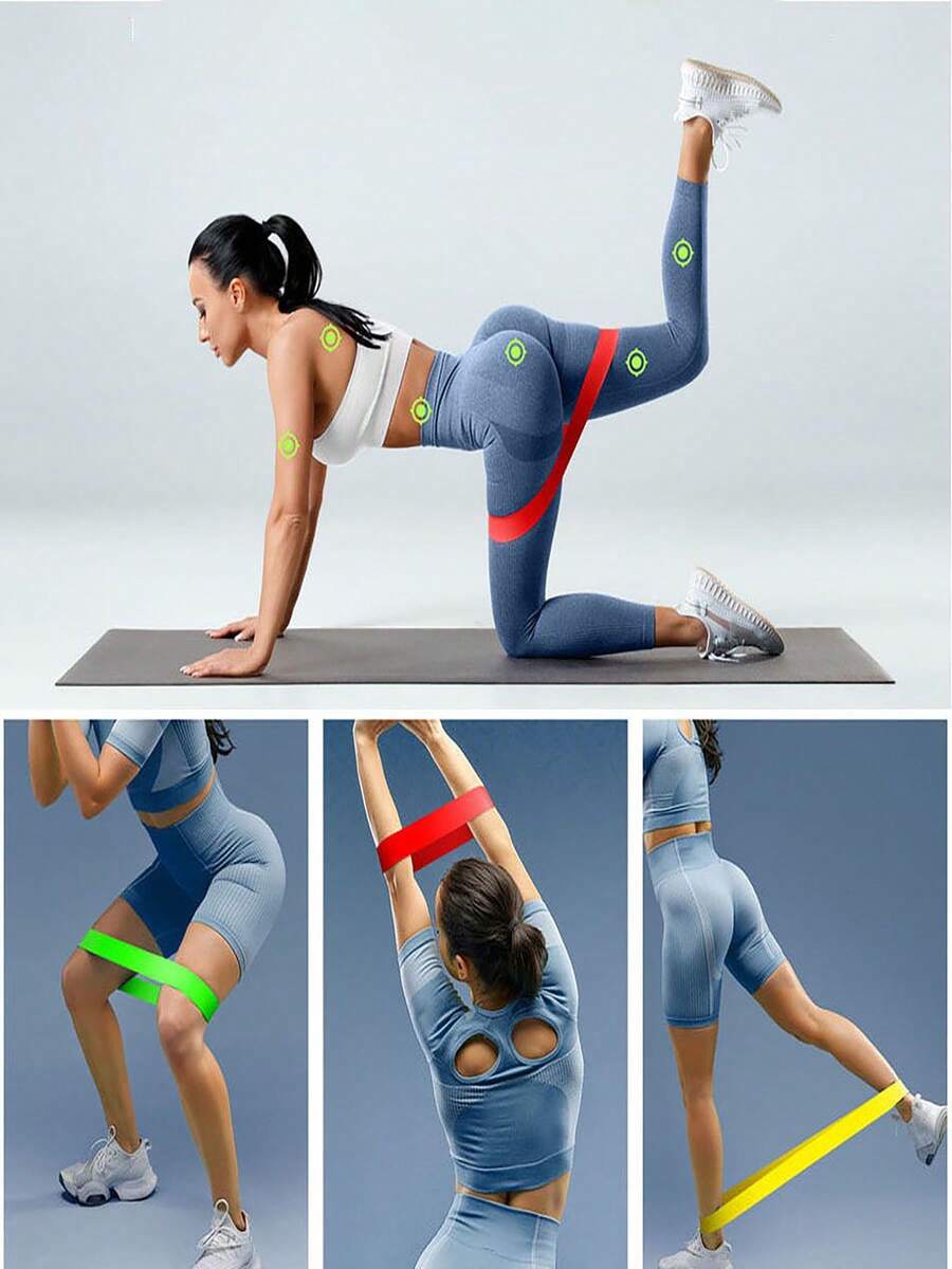 1pc/5pcs Resistance Band Set 5 Levels Exercise Loop Bands, For Leg, Hip, Abdominal Training, Yoga, Pilates, Fitness, Home Gym Strength Training - Multicolor - View 1