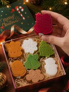 12 Cute Christmas Silicone Molds - DIY Handicrafts, Suitable For Soap, Candles And Resin - Holiday Home Decor Casting Tools - Christmas Molds - View 6