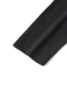 Men's Spring/Autumn Fashion Versatile Daily Commute Design Crew Neck Long Sleeve T-Shirt With Pockets - Black - View 5