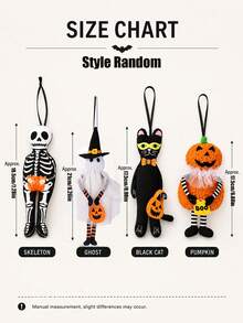 Halloween Ghost Pumpkin Pendant, Suitable For Halloween Decoration Party Scene Arrangement, Halloween Small Figurine Hanging Ornament, Suitable For Packaging Decoration And Table Centerpiece Decoration - Multicolor - View 8