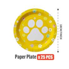 50/25/10pcs Pet Paw Print Disposable Paper Plates, Party Supplies, Suitable For 50 Guests, Disposable Paper Plates Party Tableware For Birthday, Wedding, Party, Family Picnic - View 20