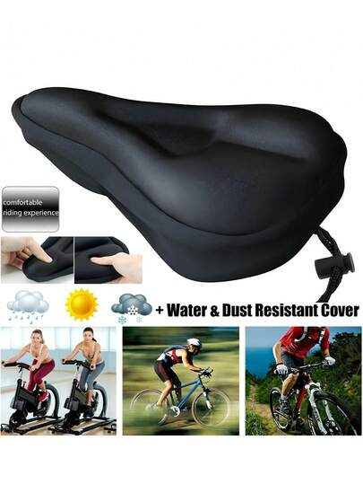 Gel Filled Bicycle Seat Cover, Ultra Soft, Sports Bicycle Seat, Unisex For Men And Women, Mountain Bike, Road Bike, Indoor Fitness Bike, Indoor Cycling Bike, Essential Bicycle Accessory, Cycling Accessory