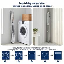 Foldable Clothes Drying Rack, Suitable For Indoor And Outdoor Use; Foldable Laundry Drying Rack With Adjustable Height; Durable Stainless Steel Clothesline For Hanging Clothes, Blankets, And Bedding. - View 7