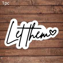 1/2/5件組「Let Them」勵志貼紙組－心理健康與自我關懷貼紙，附愛心裝飾，紙製，適用於子彈日記、計畫本、筆電、水壺、手機殼，優雅藍綠與白色設計 - 彩色 - 查看 10