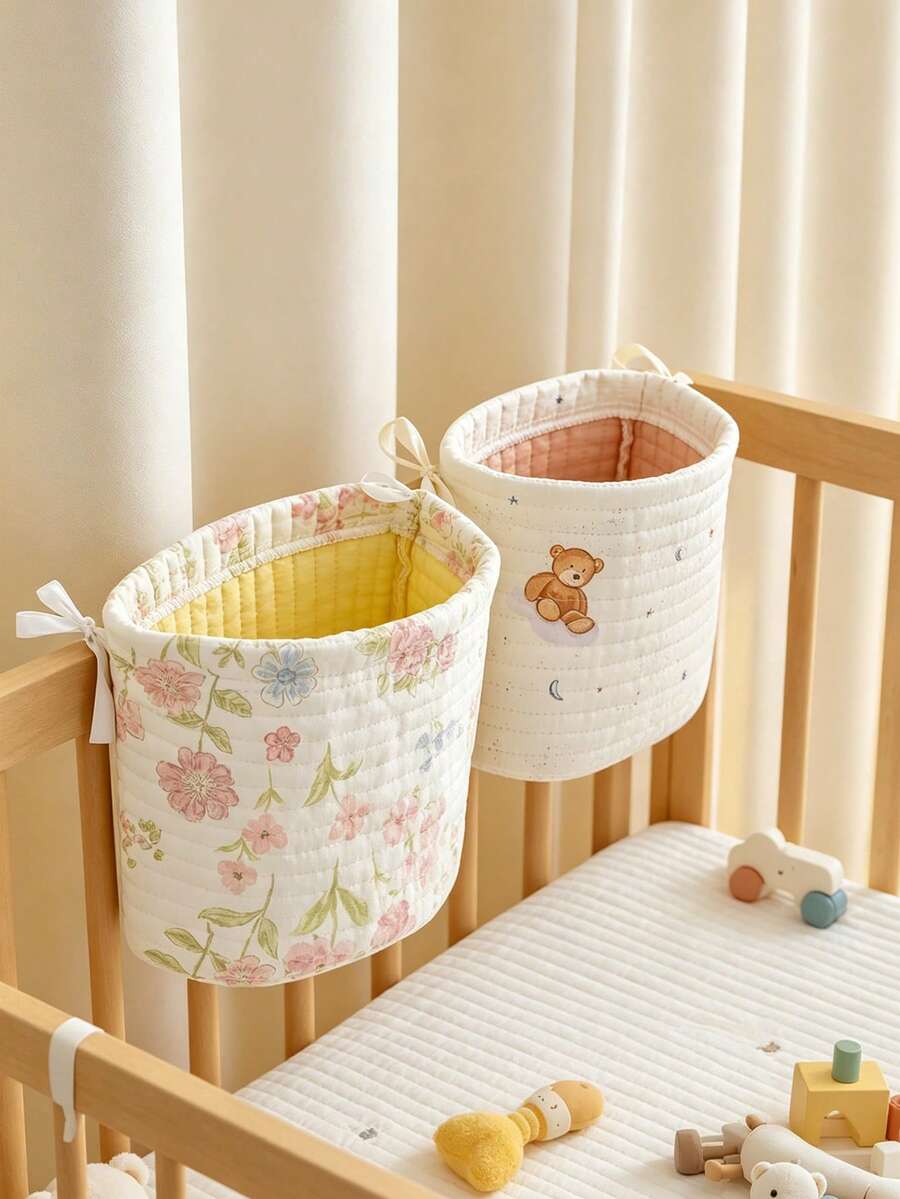 1pc Baby Playpen Storage Hanging Basket, For Girls Nursery Room Decoration - Multicolor - View 1