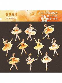1 Pack 10 Sheets Ballet Girl Planner Stickers, Vintage Creative Aesthetic Decals, DIY Decoration Collage Craft Materials, Holiday Gift, Personalized Scrapbook School Stationery Supplies School Supplies - W.P. - View 16