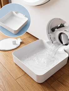 1pc Washing Machine Drain Tray (Drip Tray For Lint Filter Cleaning), Plastic Material, Effectively Prevents Laundry Room Floor Overflow, Can Be Used For Bathroom Water Storage, Multi-Functional Washing Machine Drain Accessory, Washing Machine Outlet Cleaning Organizer, Washing Machine Cleaning Accessory, Random Color - Multicolor - View 6