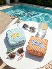 Customized Makeup Bag, Handmade Personalized Name Storage Bag, Portable Sanitary Pad Bag, Period Storage Bag, Carry-On Small Bag, Cute Storage Bag, Best Friend Gift, Birthday Gift, Cosmetic Storage Bag, Small Practical Storage Bag, Personalized Custom Bag - Multicolor - View 5