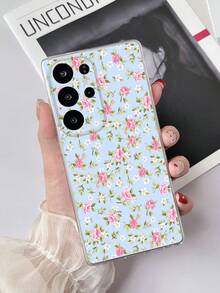 1pc Transparent TPU Shockproof Floral Pattern Phone Case Compatible With Samsung Galaxy S23 Ultra/A14/A24 Android Phone, Note 12 Pro/Pixel 8/8 Pro/9 Pro XL Android Phone - Multicolor - View 1