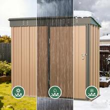 Outdoor Tool Shed, Storage Hut, Patio/Garden Tool Storage Cabinet, Household/Outdoor Waterproof And Rustproof Farm Implement And Miscellaneous Item Storage Cabinet. - Brown - View 5