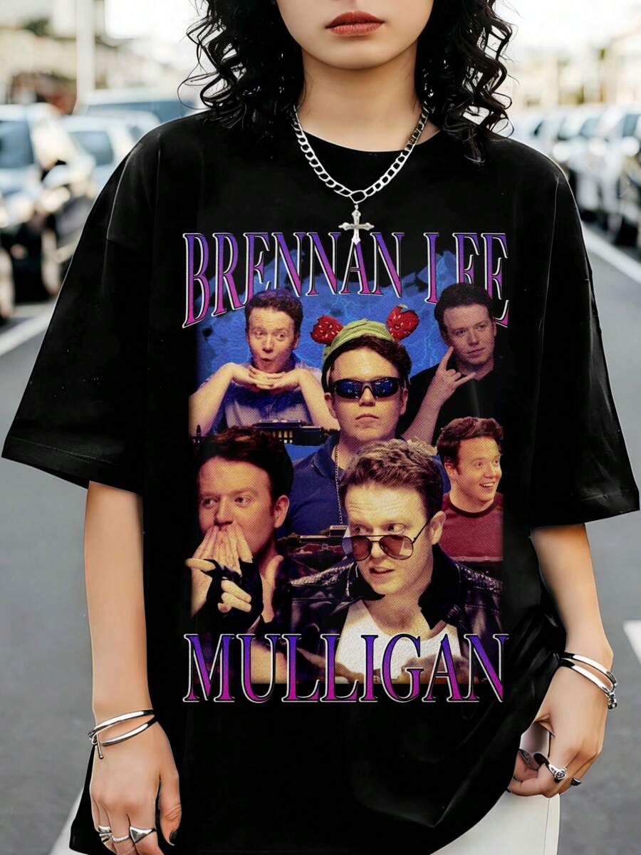 Brennan Mulligan Multi Iconic Pose Portrait Pink Purple Retro Creator Unisex T-Shirt - 黑色 - 查看 1