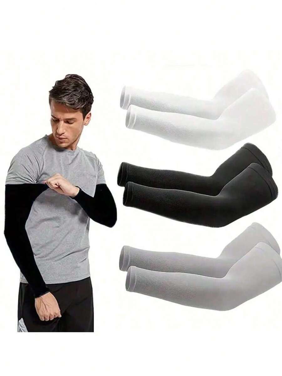 Ergonomic Sun Arm Sleeves With Fast Drying Fabric Snug Sun Protection Set For Active Commuters Washable Ice Silk Arm Sleeves Ideal For Traveling Electric Bike Gear Camping Accessories Beach Motorcycle Essentials