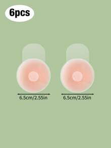 6pcs Women's Silicone Lift-Up Nipple Covers, Reusable Breast Pads, Self-Adhesive Invisible Silicone Nipple Covers, Suitable For Various Occasions - Multicolor - View 8