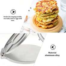 1pc Tortilla Press-A Tool For Making Tortillas, Tacos, Flatbreads, And Dumpling Wrappers; Aluminum Press (Silver)-Easy To Clean; Suitable For Tortillas, Pizza Dough, Dumpling Wrappers, And Bread Dough.Suitable For Home And Professional Use. - Multicolor - View 2