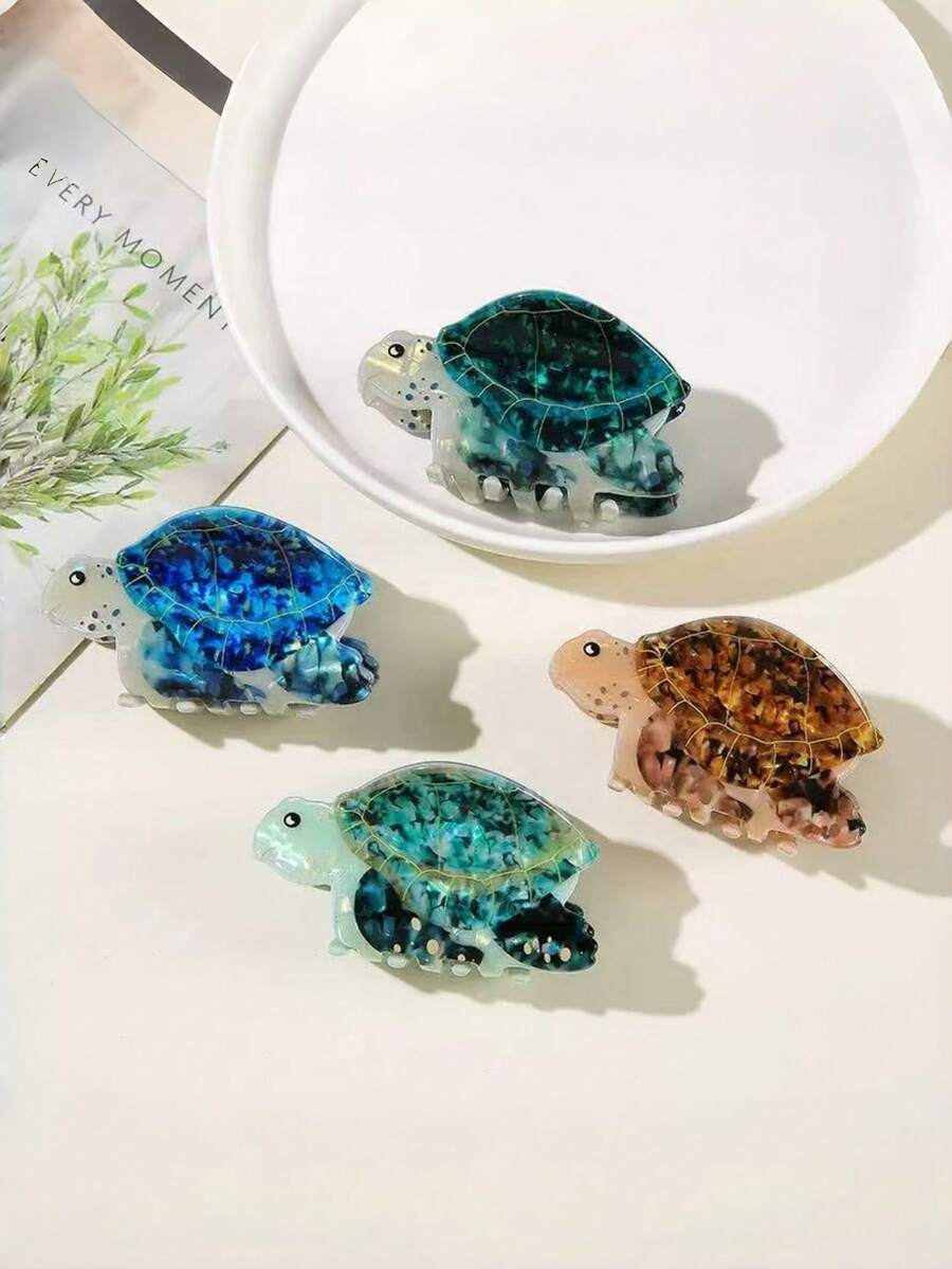 1pc Cute Turtle Shaped Hair Clip, Animal Hair Clip, Non-Slip Hair Clip, Suitable For Women And Girls, Fashion Hair Accessory, Suitable For Daily And Party - Multicolor - View 1